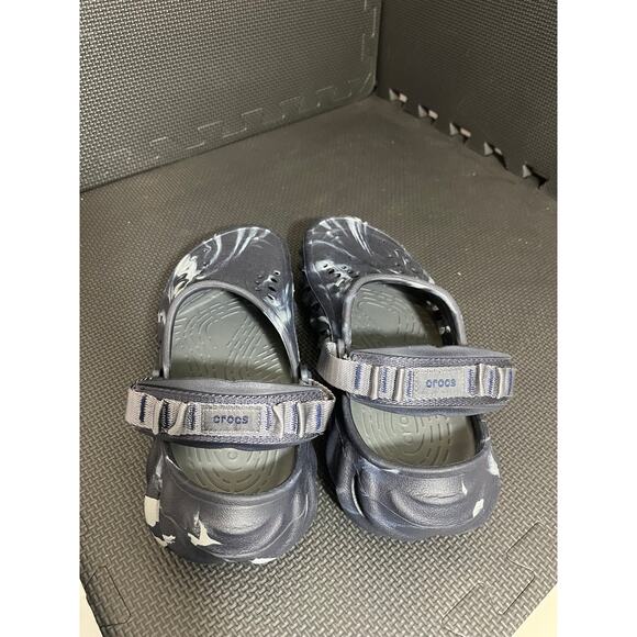 CROCS Unisex Echo Black White BLUE Gray Marbled Super‎ Comfy Clog Shoes 9 Womens - Picture 7 of 7